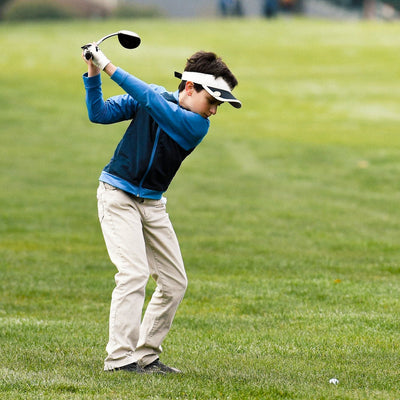 Junior golfer carrying new swing speed onto the golf course