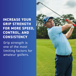 Golfer using SuperSpeed Squeeze for grip strength exercise