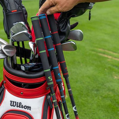 Speed Sticks Pro in golf bag ready for senior speed training